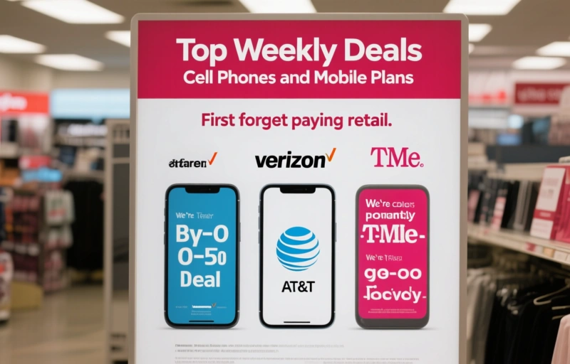 Visual representation of Top Weekly Deals on Cell Phones and Mobile Plans
