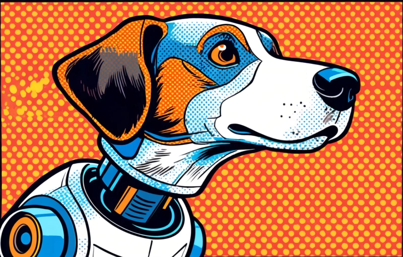 Visuelle Darstellung von Roboter-Sicherheitshund patrouilliert auf dem Las Vegas Strip