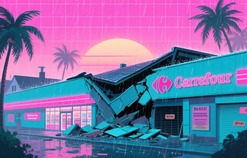 Dak Carrefour Mortsel ingestort na regenval