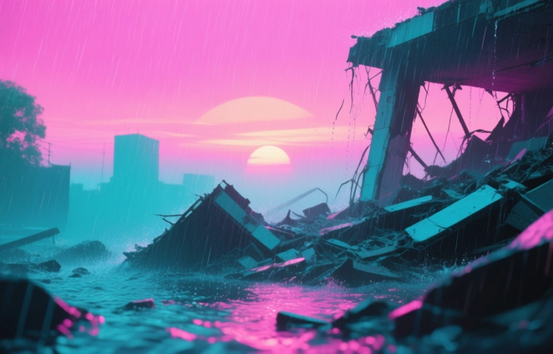 Visuele weergave van Dak Carrefour Mortsel ingestort na regenval