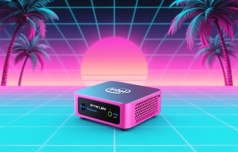 Intel Arrow Lake Mini PC Features Flip-Up Status Display