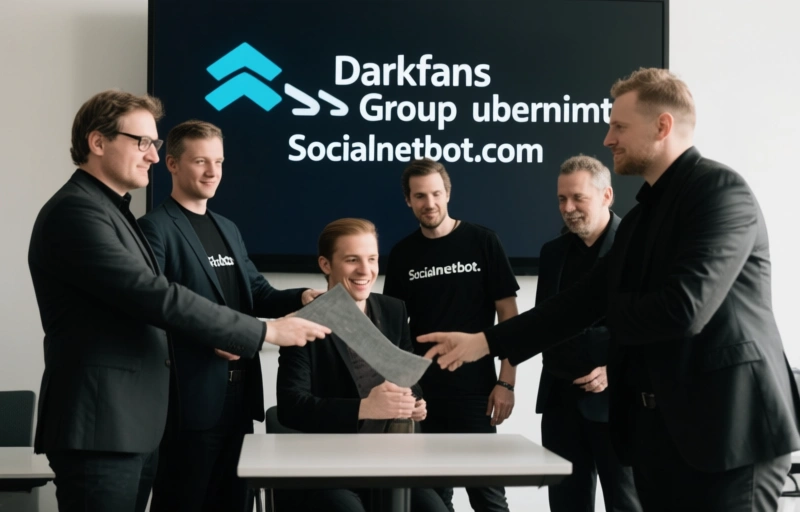 Visuelle Darstellung von Darkfans Group übernimmt Socialnetbot.com