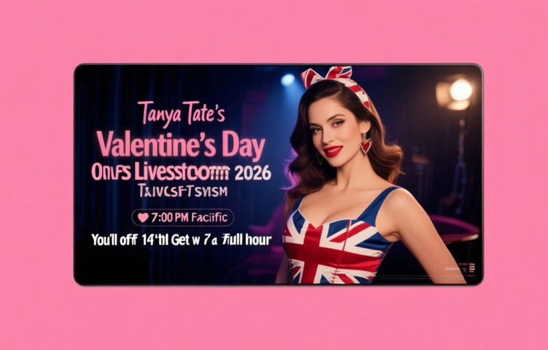 Visual representation of Tanya Tate's Valentine's Day OnlyFans Livestream 2026