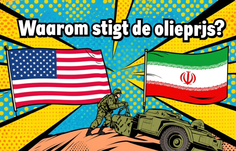 Visuele weergave van Olieprijs stijgt naar €90 door oorlog Iran