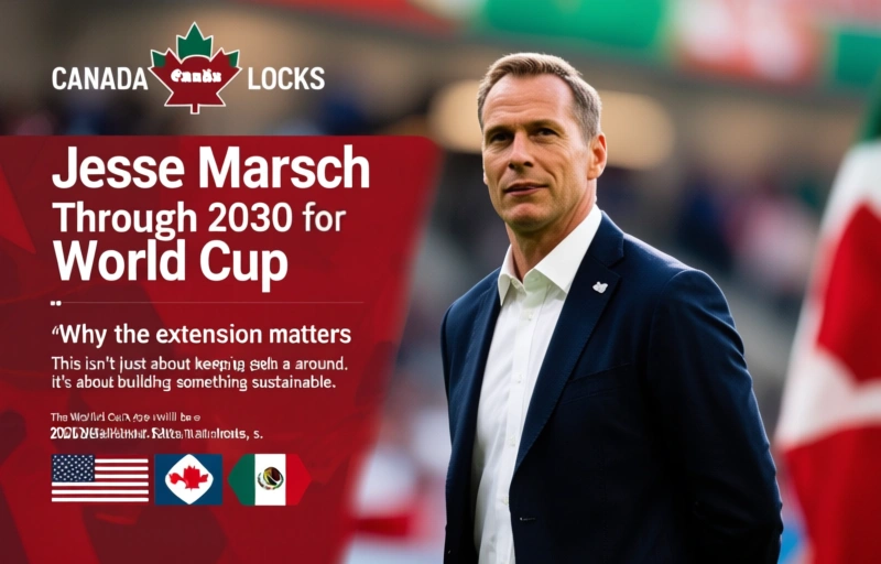 Visual representation of Canada Locks in Jesse Marsch Through 2030 for World Cup
