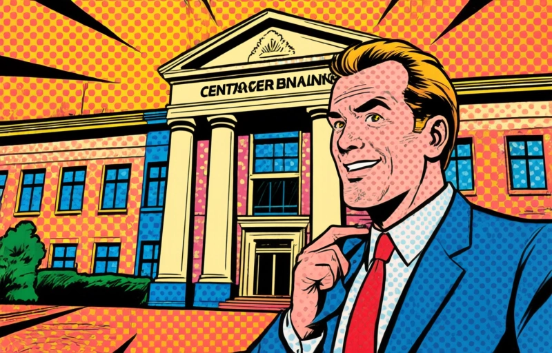 Visuele weergave van Centrale banken in afwachtende modus