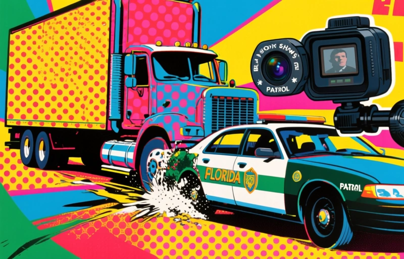 Bodycam Shows Truck Clipping Florida Patrol Car