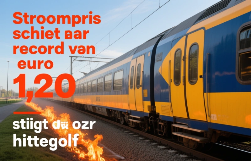 Visuele weergave van Stroomprijs schiet naar record van 1,20 euro per kWh door hittegolf