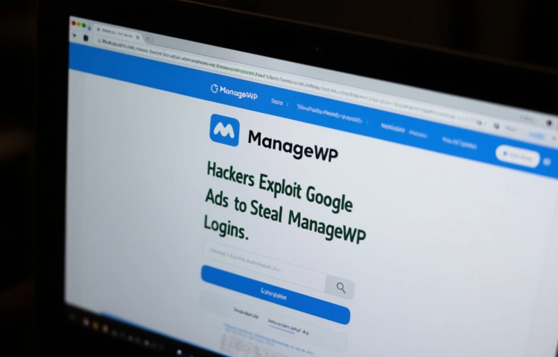 Visual representation of Hackers Exploit Google Ads to Steal ManageWP Logins