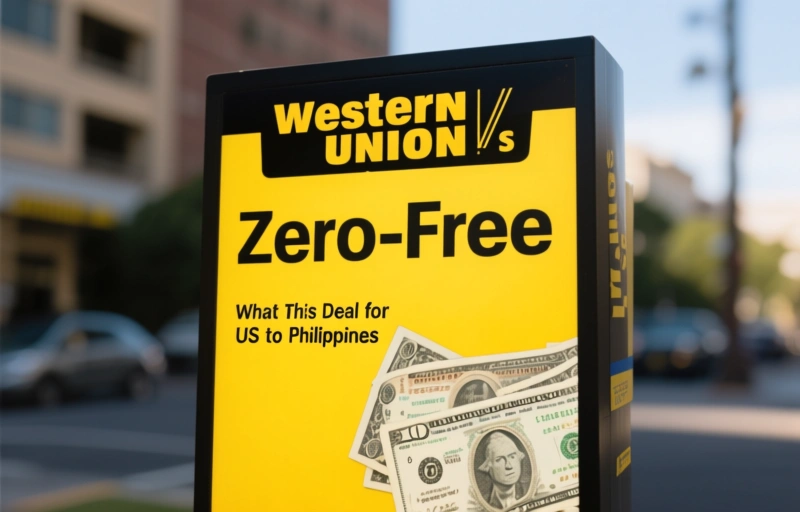 Visual representation of Western Union's Zero-Fee Transfer Deal for US to Philippines