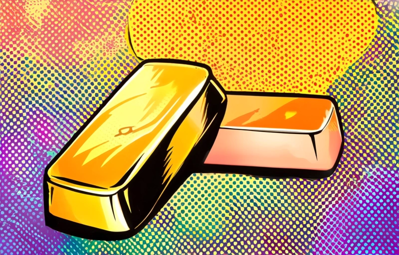 Visuele weergave van Goud herstelt zich na daling