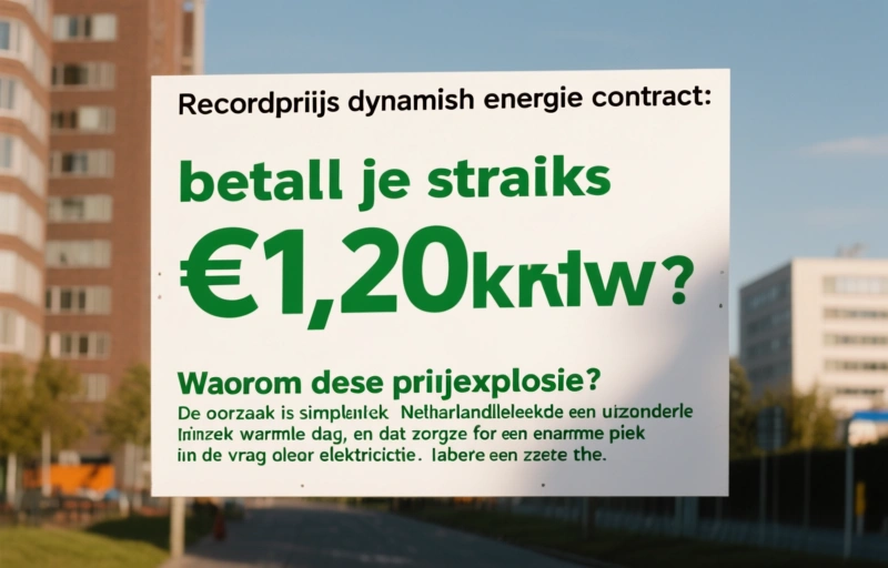 Visuele weergave van Recordprijs dynamisch energiecontract