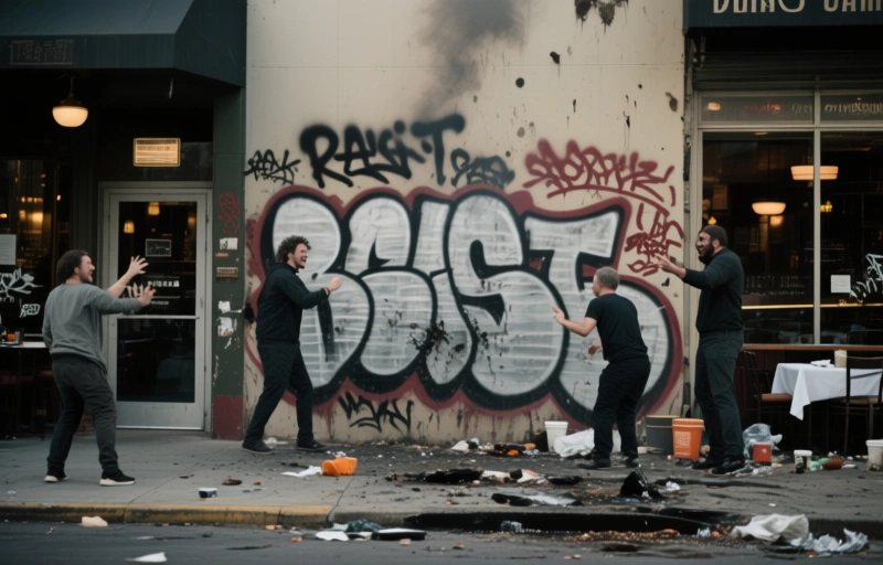 Racist Graffiti and Arson Strike Restaurant