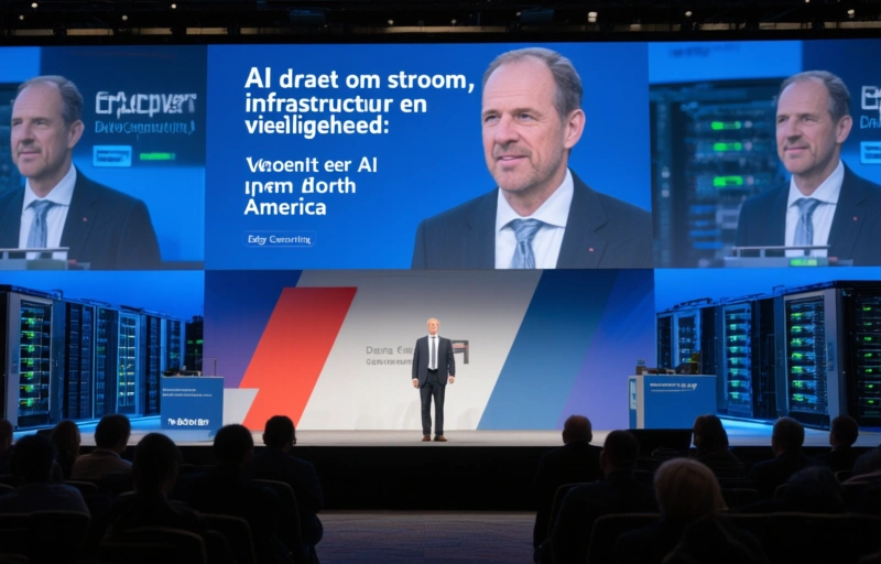 Visuele weergave van AI draait om stroom, infrastructuur en veiligheid