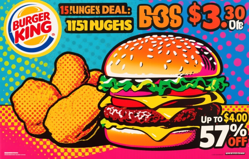 Burger King Deal: 15 Nuggets for $3.30, Double Burger $4.00, Up to 57% Off