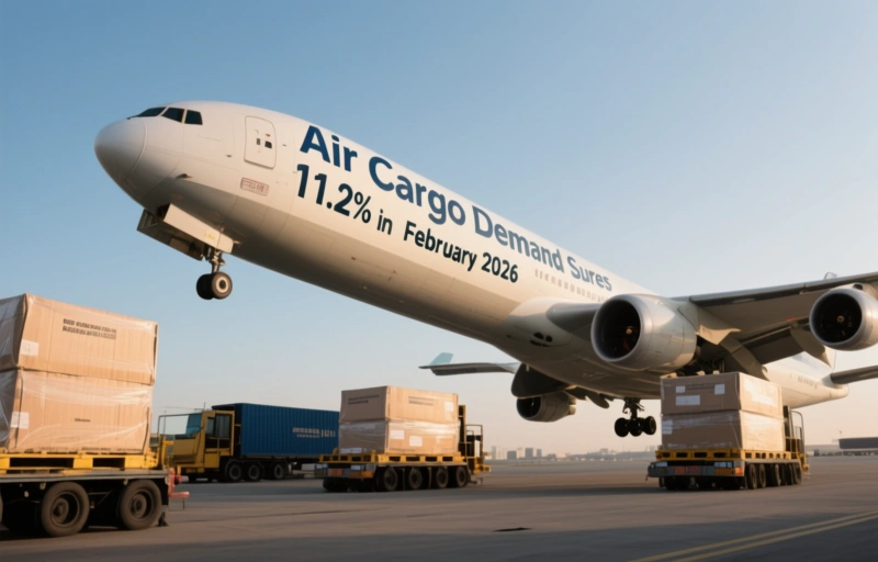 Visual representation of Air Cargo Demand Surges 11.2% in February 2026