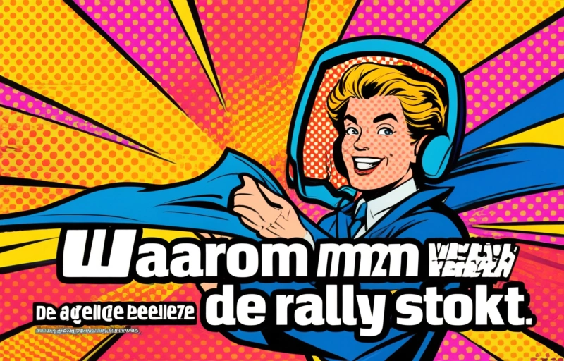 Visuele weergave van Aandelenrally verliest momentum door AI-tegenwind