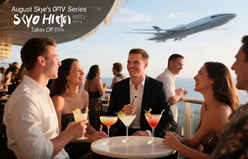 Visual representation of August Skye's OFTV Series Skye High Happy Hour Takes Off