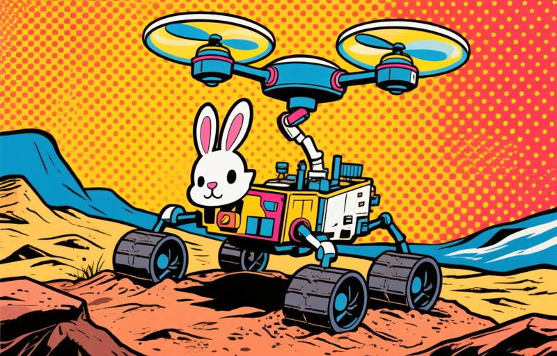 Visual representation of NASA's Rabbit-Like Drones to Scout Moon Base Site
