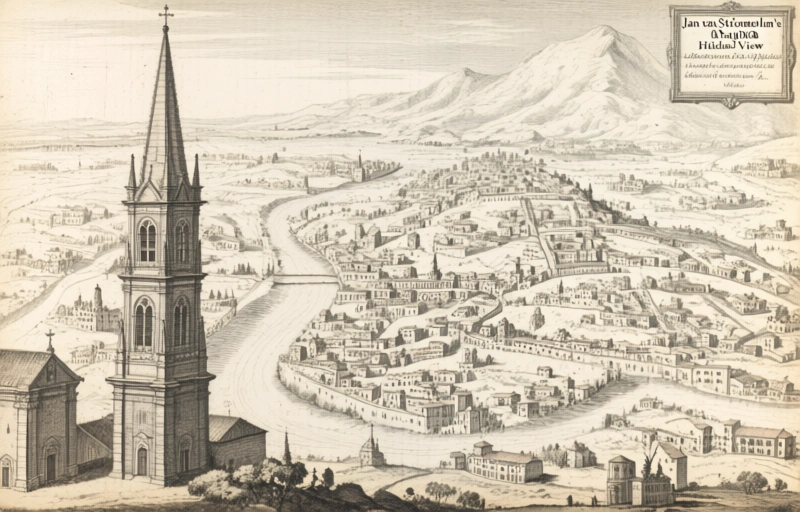 Visual representation of Jan van Stinemolen's 1582 Naples Panorama