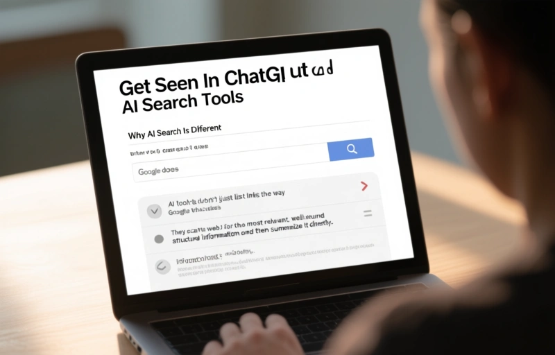 Visual representation of Get Seen in ChatGPT and AI Search Tools