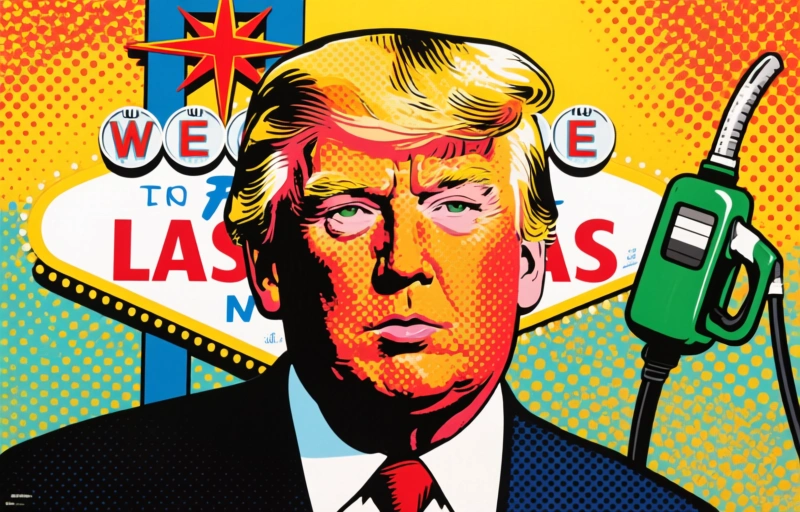 Trump en Las Vegas ignora el alza de combustible