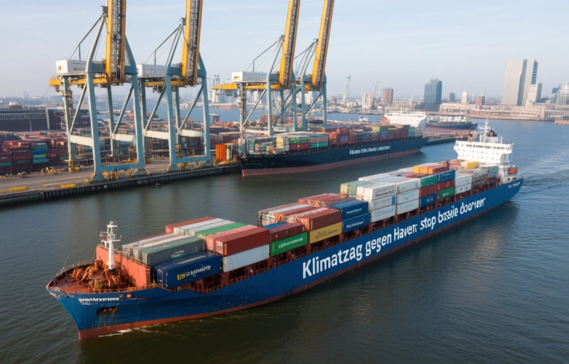 Visuele weergave van Klimaatzaag tegen Rotterdamse Haven