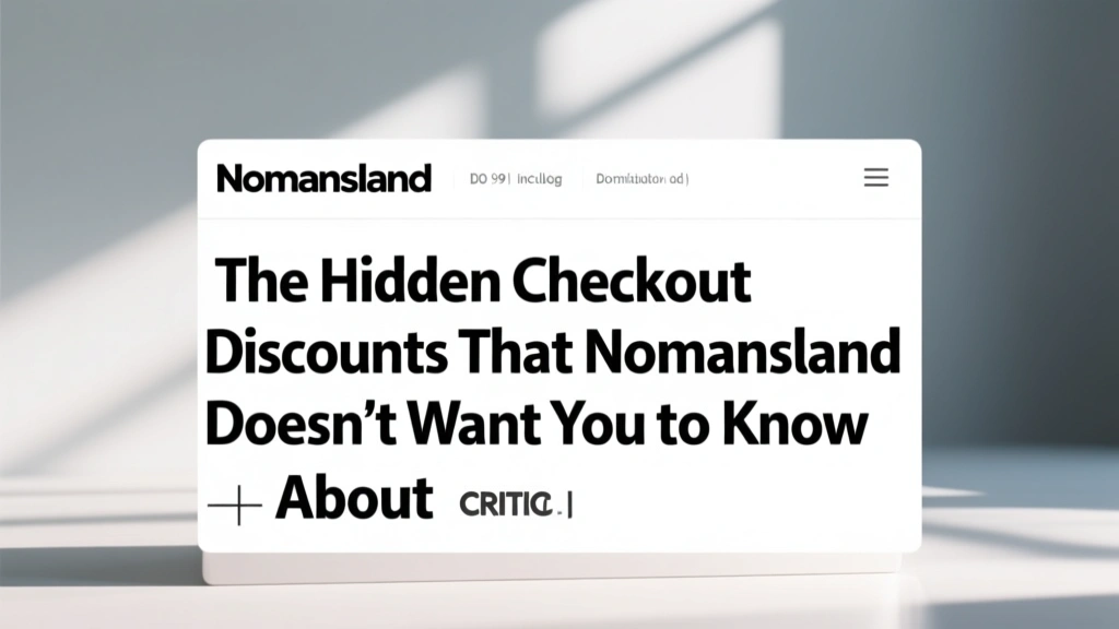 The Hidden Checkout Discounts That Nomansland Doesn't Want You to Know About