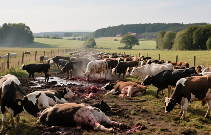 Visual representation of IBR Outbreak in German Border Region Impacts 1100 Livestock