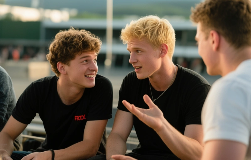 Visuelle Darstellung von Cyrus Stark verwöhnt die ganze Crew in "Dick Day" bei FratX