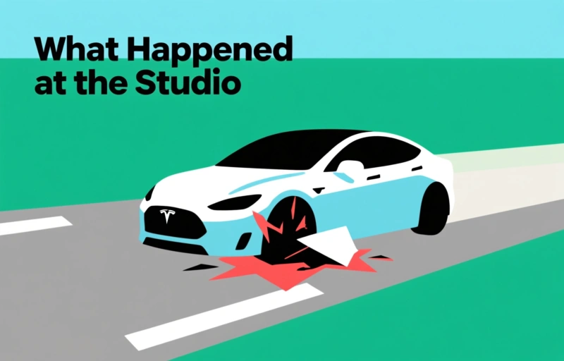 Visual representation of Tesla Crash into Dance Studio Injures Three