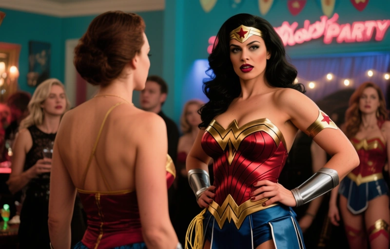 Visual representation of Mindi Mink Dominates in Wonder Women Lesbian Worship Party