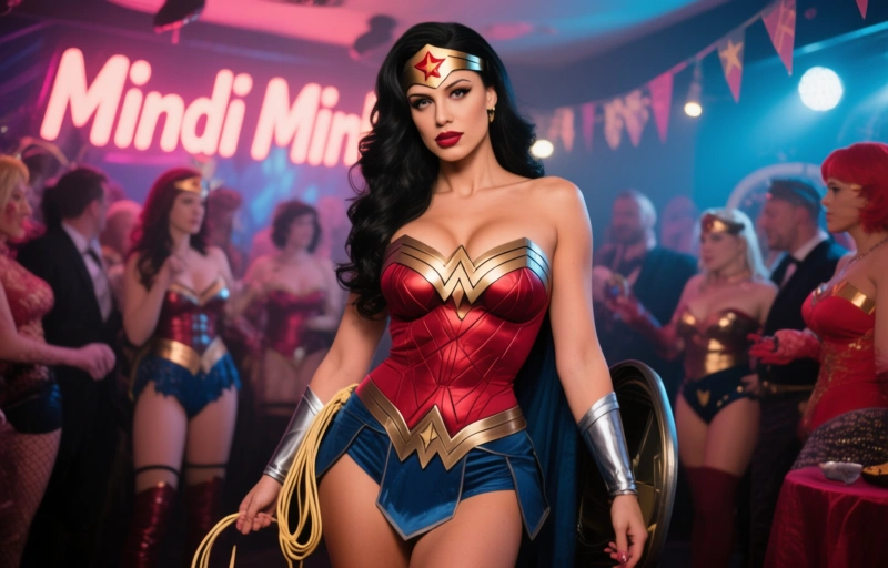 Visual representation of Mindi Mink Dominates in Wonder Women Lesbian Worship Party