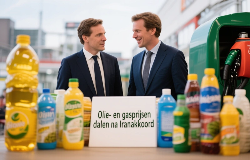Visuele weergave van Olie- en gasprijzen dalen na Iranakkoord