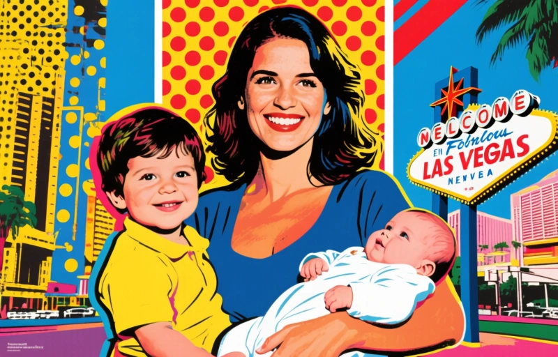 Nadia Ferreira en Las Vegas con su hijo antes del nuevo bebé