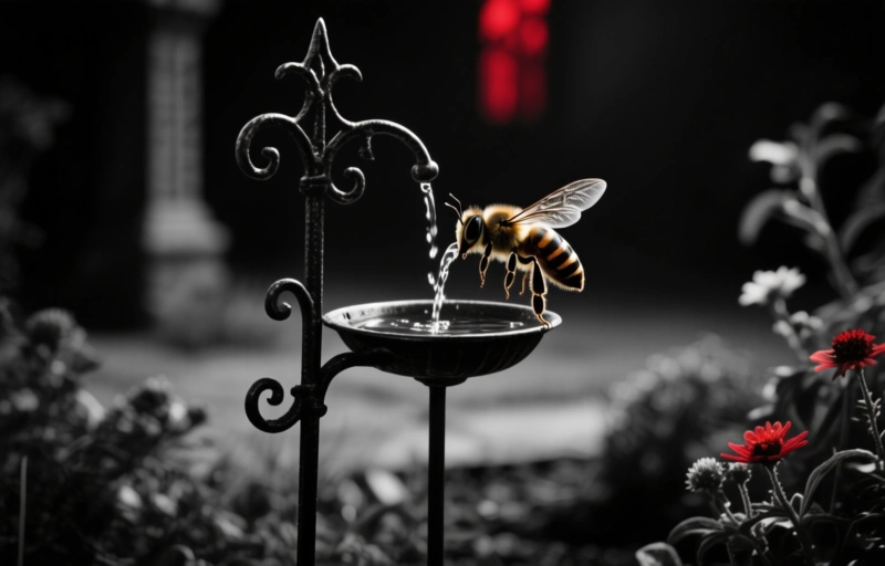 Bee Watering Station: A Metal Garden Stake for Pollinator Hydration
