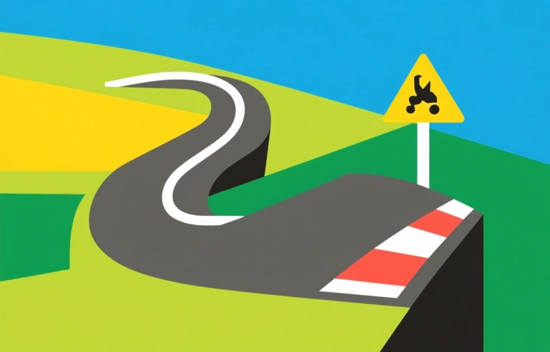 Visuele weergave van Te hard remmen en te laat sturen