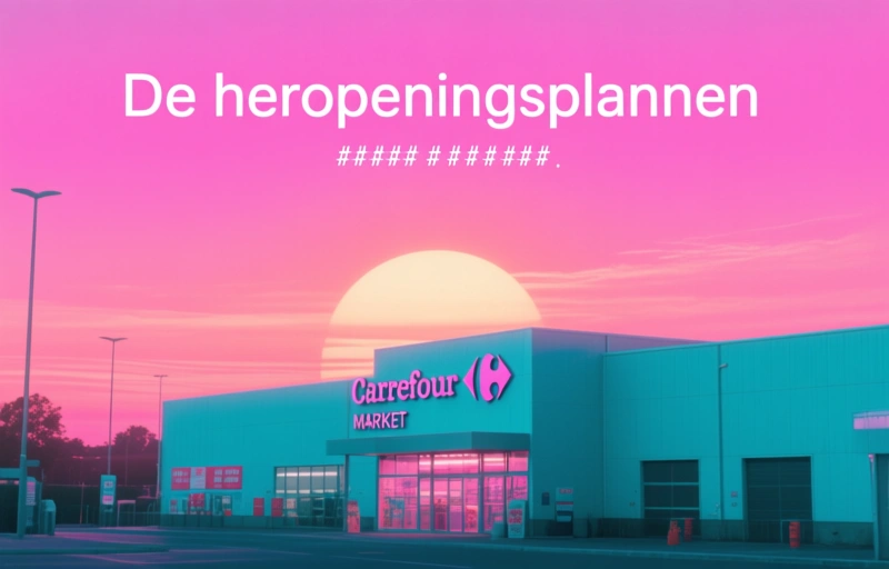 Visuele weergave van Carrefour Market heropent half juni na dakinstorting