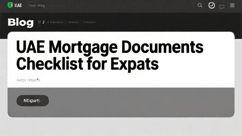 UAE Mortgage Documents Checklist for Expats
