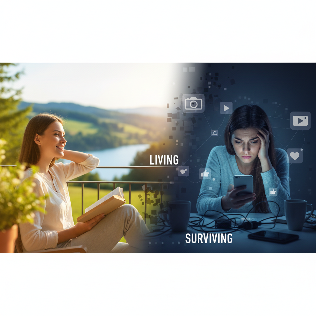 Social Media's Mental Health Impact: Living vs. Surviving