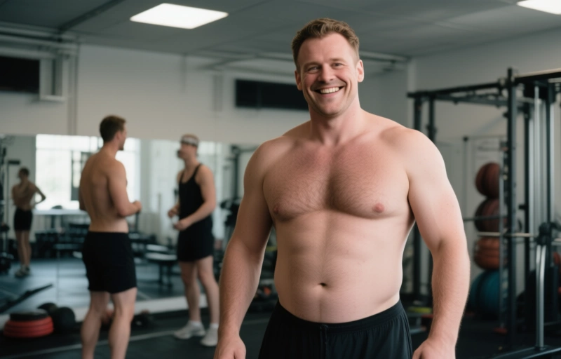 Aaron Hugese Nackt: Der Große Typ im Fitnessstudio