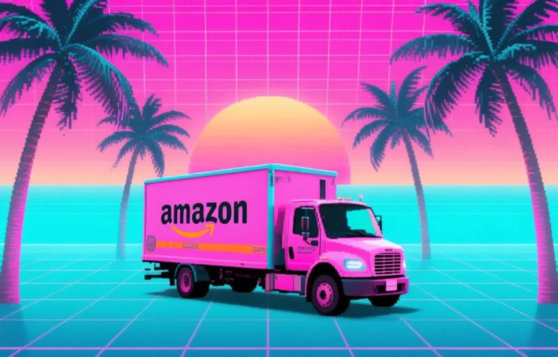 Brand Amazon-vrachtwagen verspreidt zich naar supermarkt