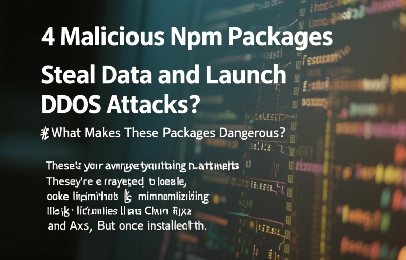 Visual representation of 4 Malicious npm Packages Steal Data and Launch DDoS Attacks