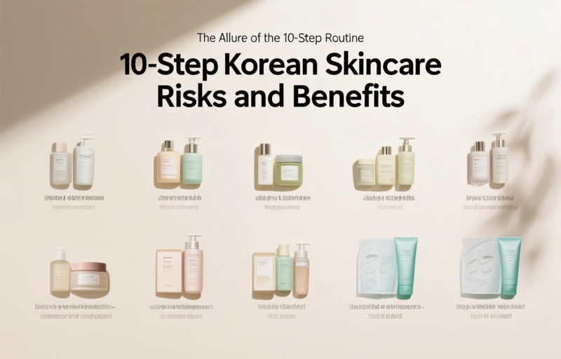 Visual representation of 10-Step Korean Skincare Risks and Benefits
