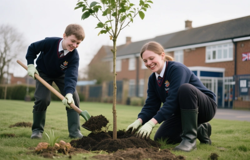 North Gate British School Plants Trees for Lasting Charity