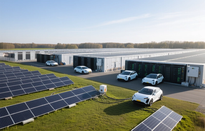 Visuele weergave van Stroomnet vol? Bedrijven kiezen voor eigen energieopslag
