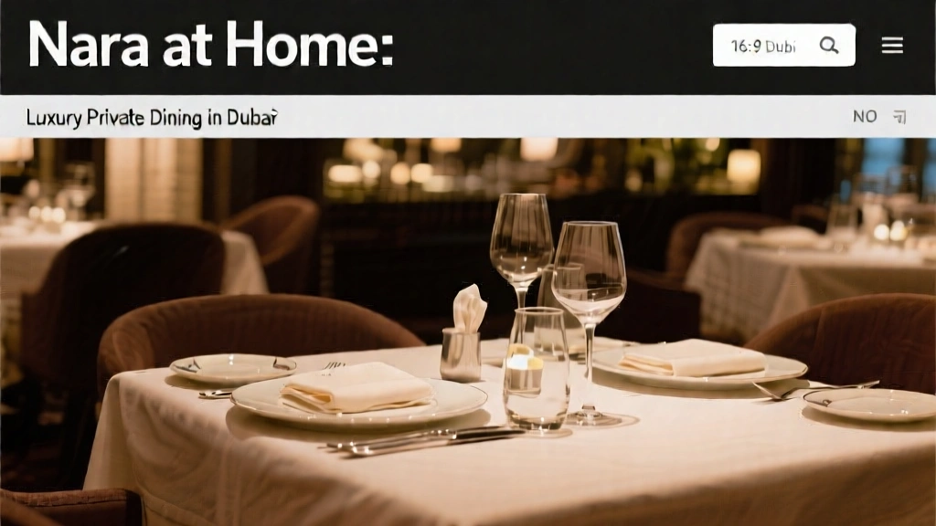 Nara at Home: Luxury Private Dining in Dubai
