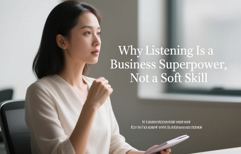 Visual representation of Why Listening Is a Business Superpower, Not a Soft Skill