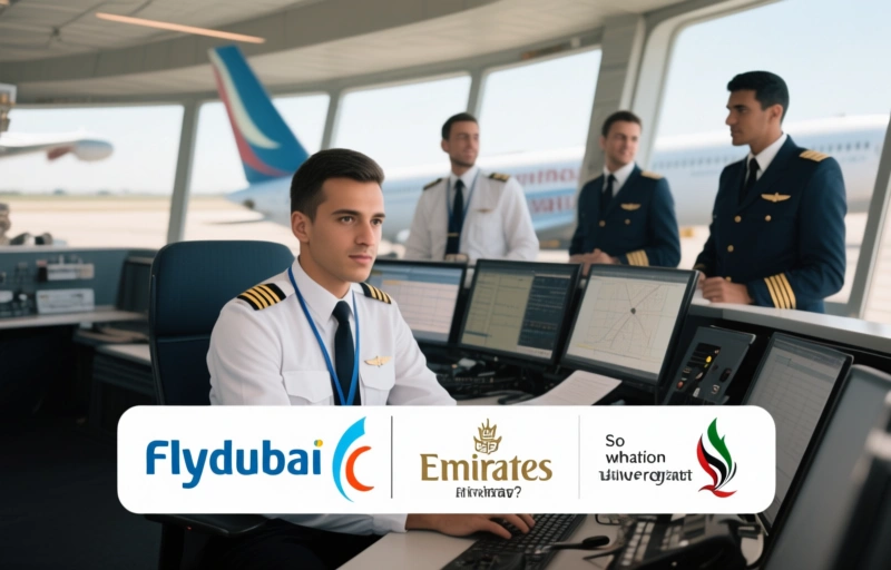 Visual representation of Flydubai Partners with Emirates Aviation University for Emirati Cadet Program
