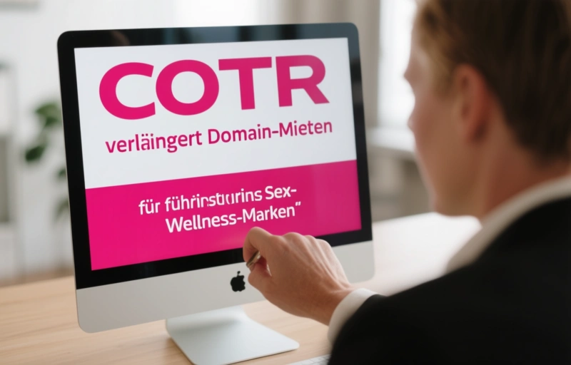 Visuelle Darstellung von COTR verlängert Domain-Mieten für führende Sex-Wellness-Marken